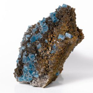 Giant Bright Aqua Blue Fluorite crystal cluster cabinet specimen